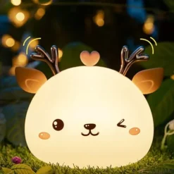 Silikonowa lampka nocna Jelonek led rgb