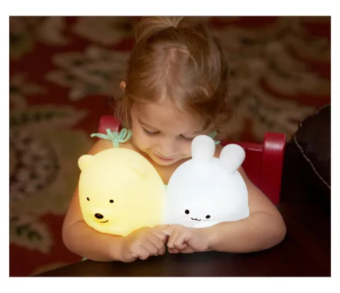 Silikonowa lampka nocna Miś dla dzieci LED USB + pilot