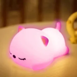 Silikonowa lampka nocna Misiek led rgb