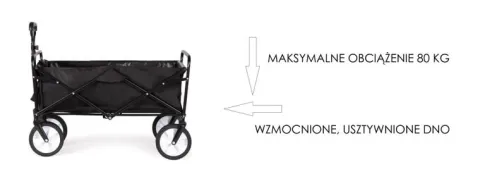 Składany duży wózek ogrodowy plażowy turystyczny transportowy czarny