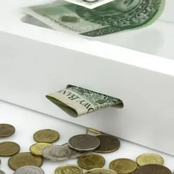 Skarbonka drewniana z nadrukiem bałwanka na MIKOŁAJKI prezent dla dziecka
