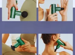 SKG PISTOLET DO MASAŻU PLECÓW CIAŁA STÓP LEKKI 4 KOŃCÓWKI MASSAGE GUN