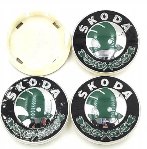 SKODA DEKIELKI na felgi zaślepki felg KAPSLE ŠKODA kołpaczki 55mm 4szt.