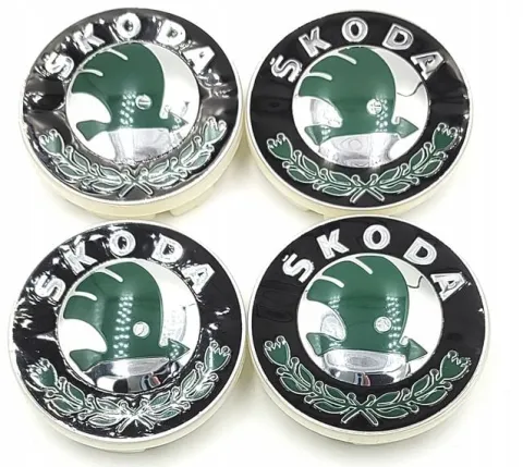 SKODA DEKIELKI na felgi zaślepki felg KAPSLE ŠKODA kołpaczki 55mm 4szt.