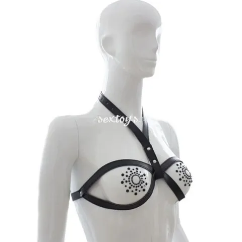 Skórzany Otwarty Stanik Bdsm _ Mocno Podniecający