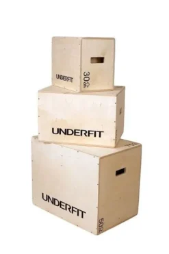 Skrzynia plyometryczna UNDERFIT 75 x 60 x 50 cm drewniana