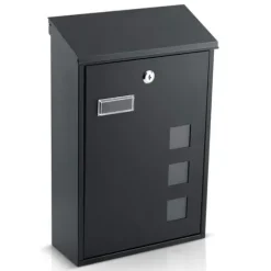 Skrzynka na listy 39x25,5x12 cm czarna HM-864