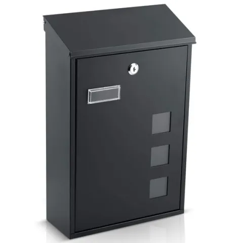 Skrzynka na listy 39x25,5x12 cm czarna HM-864