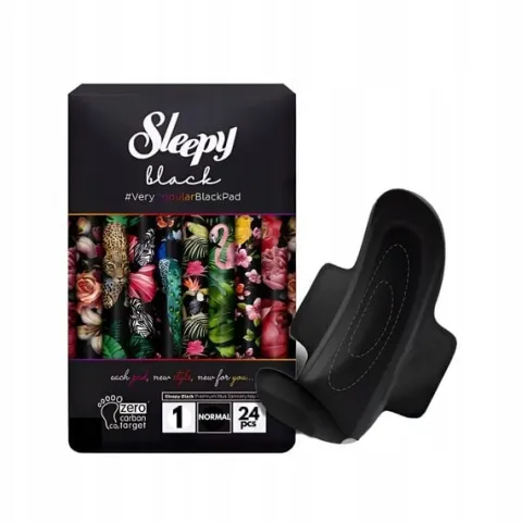 Sleepy podpaski higieniczne ze skrzydełkami Sleepy Black Normal 24szt.