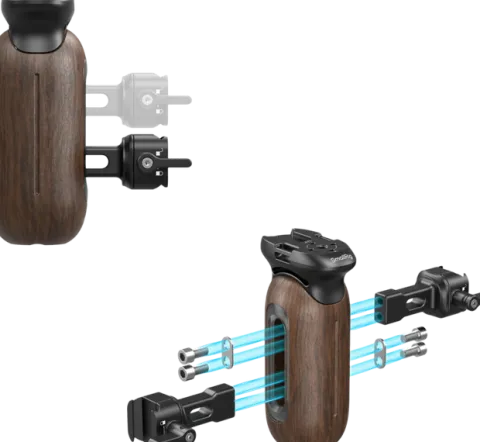 SmallRig 5239 Drewniany uchwyt boczny z zaciskiem NATO