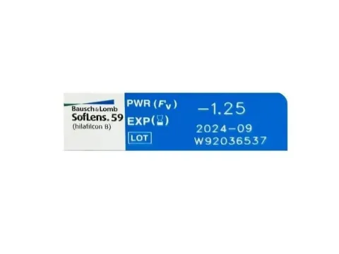 Soczewki SOFLENS 59 6 szt. BC 8.6 moc -1,75