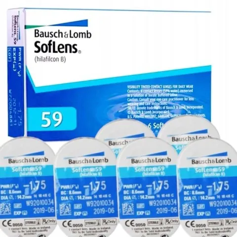 Soczewki SOFLENS 59 6 szt. BC 8.6 moc -1,75