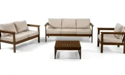 Sofa 2os. Drewniane Meble Ogrodowe Z Poduszkami CO
