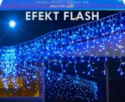 SOPLE 500 LED KURTYNA LAMPKI ZEWNĘTRZNE IP44 NIEBIESKIE + ZIMNY FLASH 21M