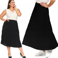 Spódnica Damska MAXI Plisowana Elegancka Na Gumce Wiosna Lato MORAJ XXL