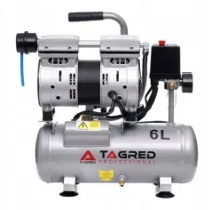 SPRĘŻARKA KOMPRESOR BEZOLEJOWY 6L 550W DWUTŁOKOWY R2 10 BAR CICHY