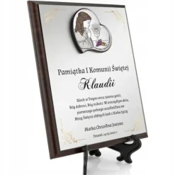 SREBRNY obrazek pamiątka I Komunii Świętej NADRUK