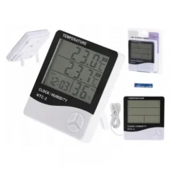 STACJA POGODOWA TERMO-HIGROMETR Z SONDĄ ZEWNĘTRZNĄ LCD ALARM