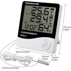 STACJA POGODOWA TERMO-HIGROMETR Z SONDĄ ZEWNĘTRZNĄ LCD ALARM