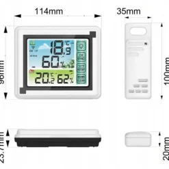 Stacja pogody pogodowa bezprzewodowa lcd wilgotność higrometr termometr
