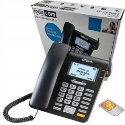 Stacjonarny Telefon Komórkowy Na Kartę Dla Seniora Sim Maxcom Mm28D Biurowy