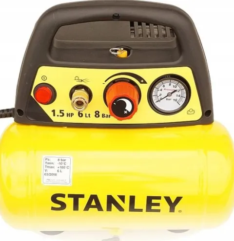 STANLEY KOMPRESOR BEZOLEJOWY SPRĘŻARKA 6L 8 bar