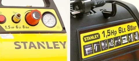 STANLEY KOMPRESOR SPRĘŻARKA 6L 8 BAR + ZESTAW 6el.