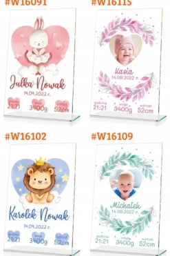 STATUETKA metryczka dla dziecka PREZENT nadruk