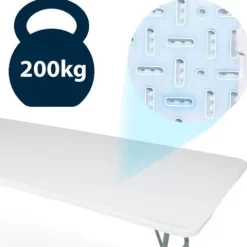 Stół cateringowy ogrodowy składany 244 cm Plonos biały