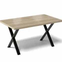 STÓŁ DO KUCHNI JADALNI SALONU METALOWE NOGI X LOFTOWY 120x60CM DĄB SONOMA
