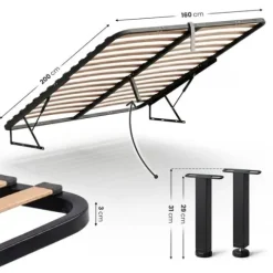 Stelaż do Łóżka 160x200 cm Podnoszony Metalowy Wkład pod Materac 28 listew
