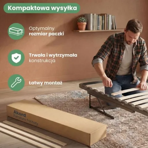 Stelaż do Łóżka 140x200 cm Podnoszony Metalowy Wkład pod Materac 28 listew