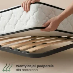 Stelaż do Łóżka 140x200 cm Podnoszony Metalowy Wkład pod Materac 28 listew
