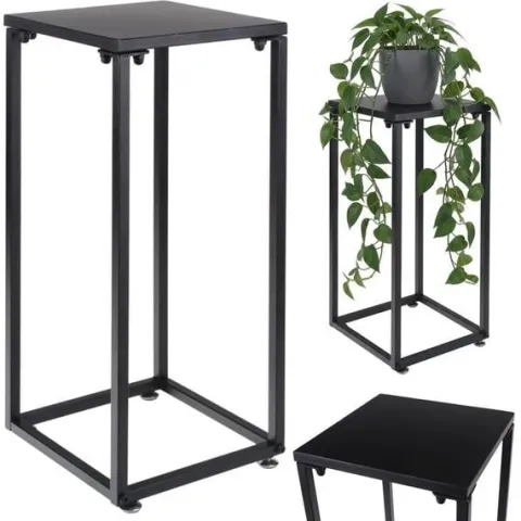 Stojak Metalowy Kwietnik na Kwiaty Dekoracje do Salonu Czarny 60 cm Loft