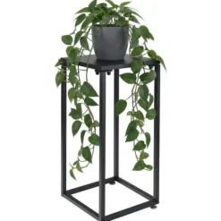 Stojak Metalowy Kwietnik na Kwiaty Dekoracje do Salonu Czarny 60 cm Loft