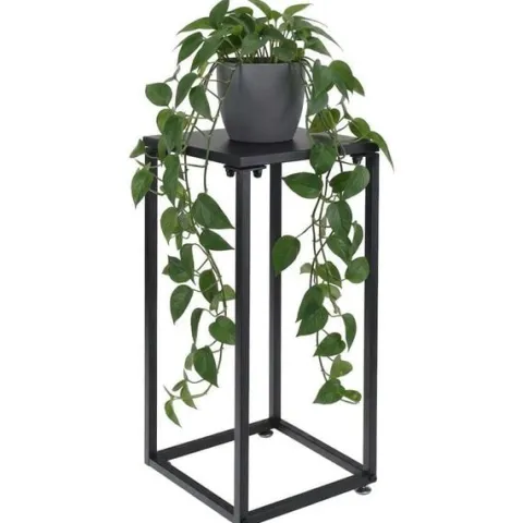 Stojak Metalowy Kwietnik na Kwiaty Dekoracje do Salonu Czarny 60 cm Loft