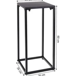 Stojak Metalowy Kwietnik na Kwiaty Dekoracje do Salonu Czarny 60 cm Loft