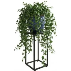 Stojak Metalowy Kwietnik na Kwiaty Dekoracje do Salonu Czarny 60 cm Loft