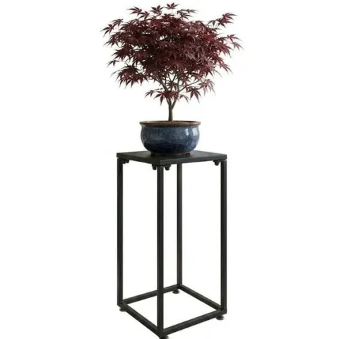 Stojak Metalowy Kwietnik na Kwiaty Dekoracje do Salonu Czarny 60 cm Loft