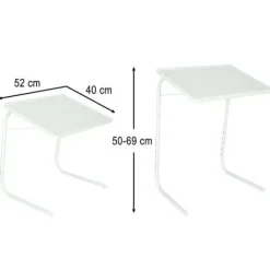 Stolik boczny pod laptopa składany 52 x 40 cm biały