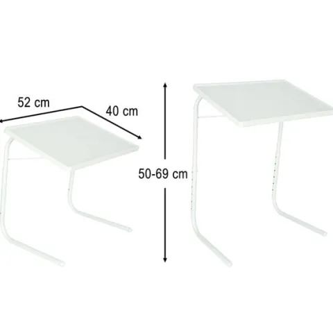 Stolik boczny pod laptopa składany 52 x 40 cm biały