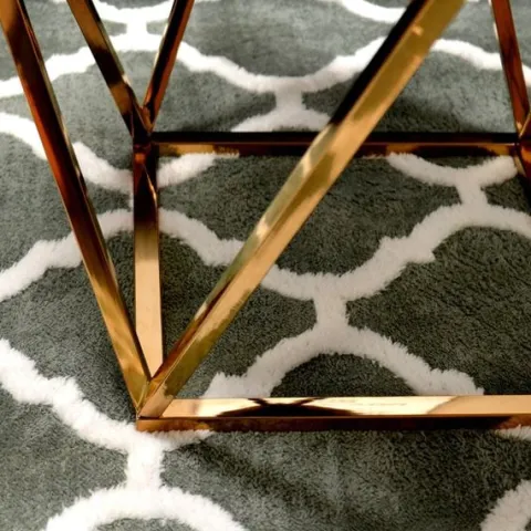 Stolik Kawowy szkło chrom 50x50 MODERN DESIGN CT-022 GOLD
