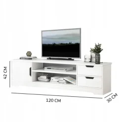 STOLIK SZAFKA RTV POD TELEWIZOR KOMODA BIAŁA TV STOJĄCA NOWOCZESNA 120 CM