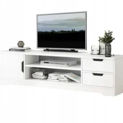 STOLIK SZAFKA RTV POD TELEWIZOR KOMODA BIAŁA TV STOJĄCA NOWOCZESNA 120 CM