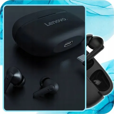 SŁUCHAWKI BEZPRZEWODOWE BLUETOOTH LENOVO HT05 Z POWERBANKIEM NOWY MODEL 5.1