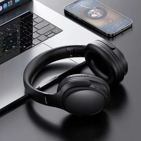 Słuchawki Bezprzewodowe TONSIL R35 Nauszne Bluetooth 5.3 ANC PRO BT Czarne