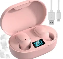 Słuchawki bluetooth E6s różowy