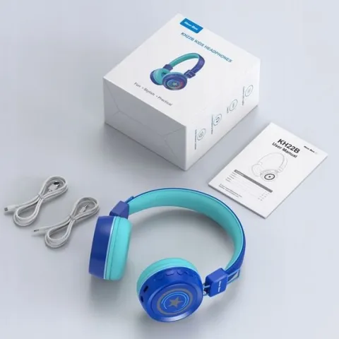SŁUCHAWKI DLA DZIECI NEW BEE KH22B BEZPRZEWODOWE SKŁADANE LED BLUETOOTH 32h