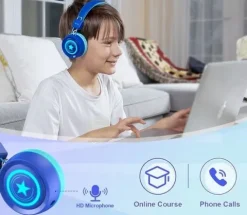 SŁUCHAWKI DLA DZIECI NEW BEE KH22B BEZPRZEWODOWE SKŁADANE LED BLUETOOTH 32h