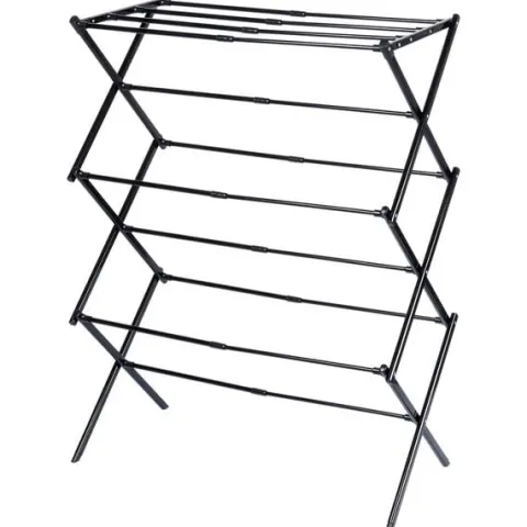 Suszarka na pranie metalowa czarna pionowa rozsuwana 44,5-75x37,5x105 cm